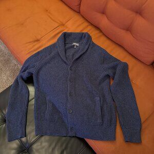 Mens Sweater BONOBOS navy blue shawl neck cardigan Grandpa Large